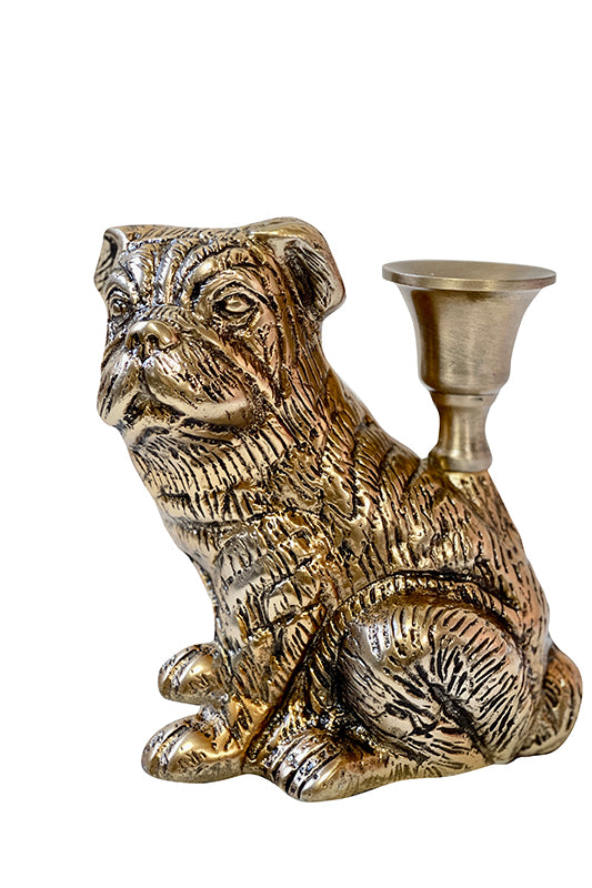 Big Dog Candle holder Brass H&B Style